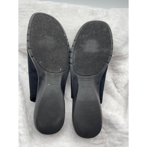 Vintage Fanfares Black SquareToe Slingback Pumps Size 8 - Picture 6 of 10